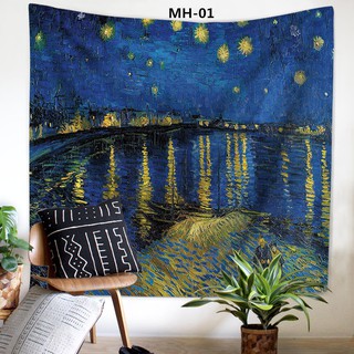 [Chính Hãng] Thảm Treo Tường Vẽ Tranh Sơn Dầu Van Gogh Nổi Tiếng Thế Giới Đa Năng