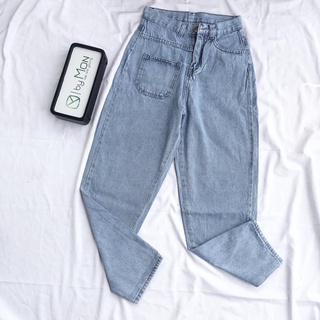 ☢️baggy jeans lưng cao túi đắp trước