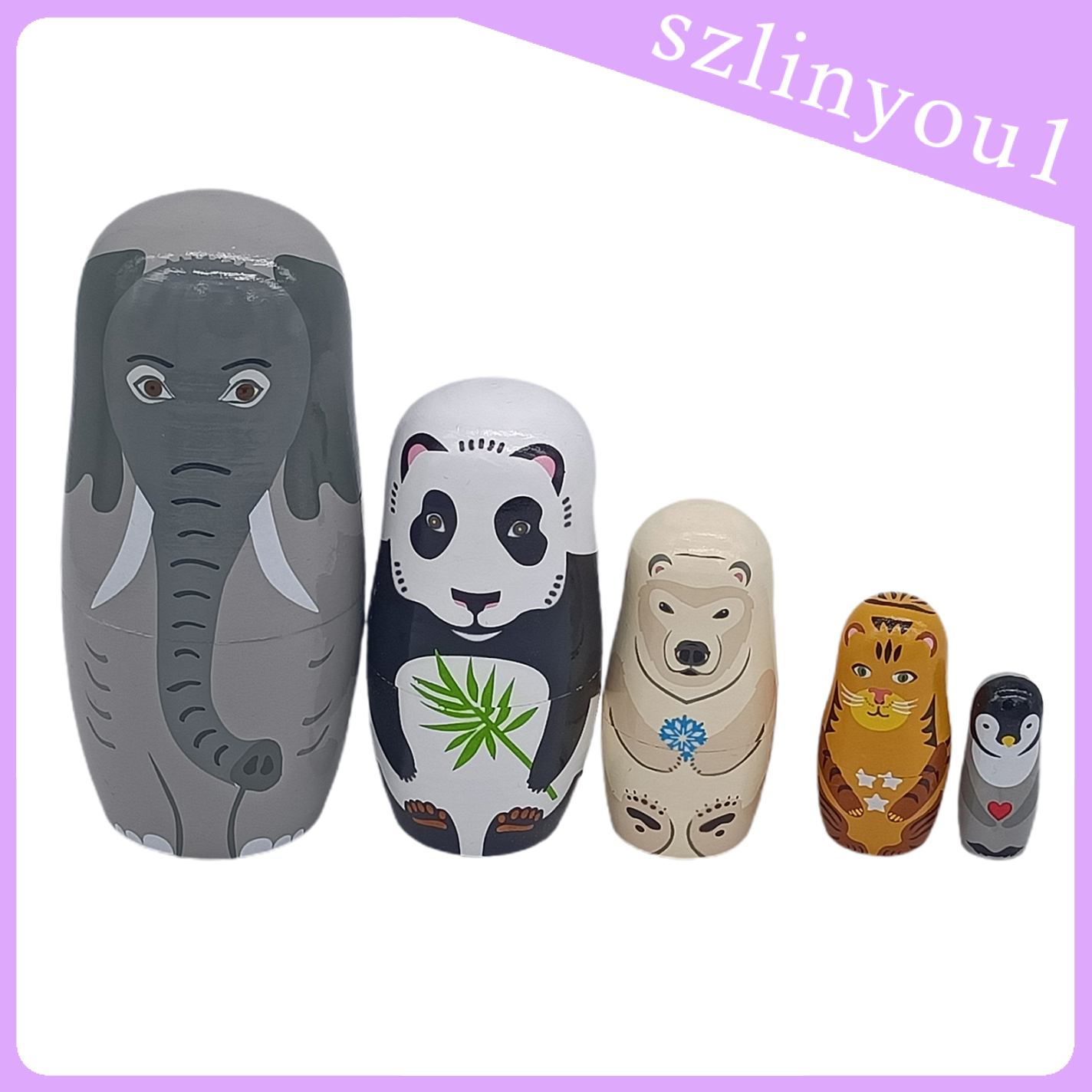 Bộ 5 Búp Bê Nga Matryoshka Bằng Gỗ