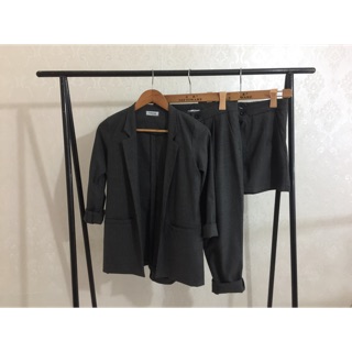 Combo blazer kẻ caro