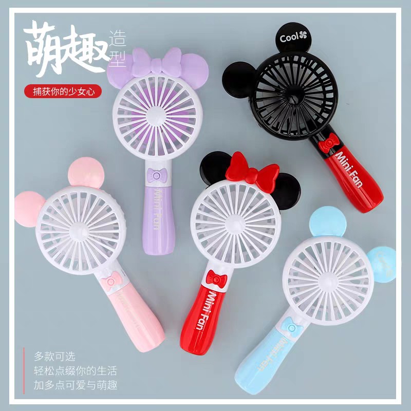 Quạt cầm tay tai mèoSHOPEMTRANG7Quạt tích điện cầm tay mini thiết kế tai mèo tiện dụng