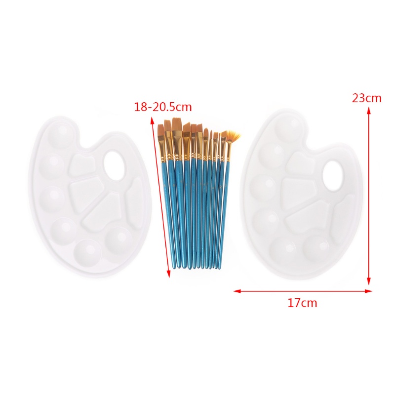 Set 14 Cọ Vẽ Màu Nước / Tranh Sơn Dầu Bằng Sợi Nylon Và Acrylic