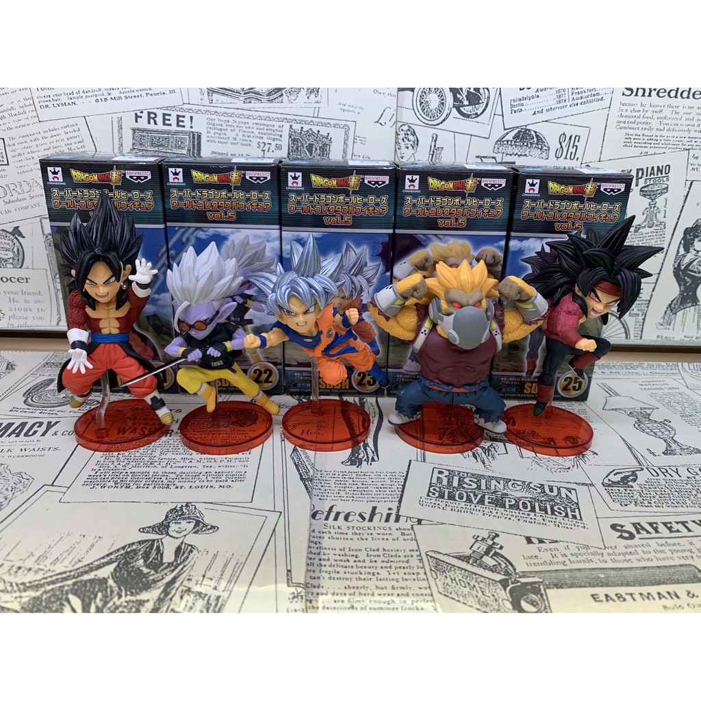 Mô hình Dragon Ball – Figure anime - Siêu ngầu cùng bộ 5 nhân vật Goku Super Hero siêu đẹp