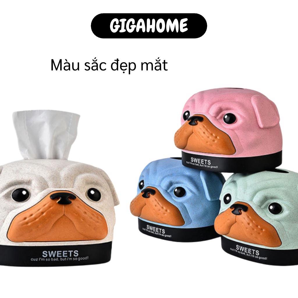 Hộp Đựng Khăn Giấy Dễ Thương GIGAHOME Hộp Khăn Giấy Để Bàn Hình Chó Mặt Xệ Sweets 9870