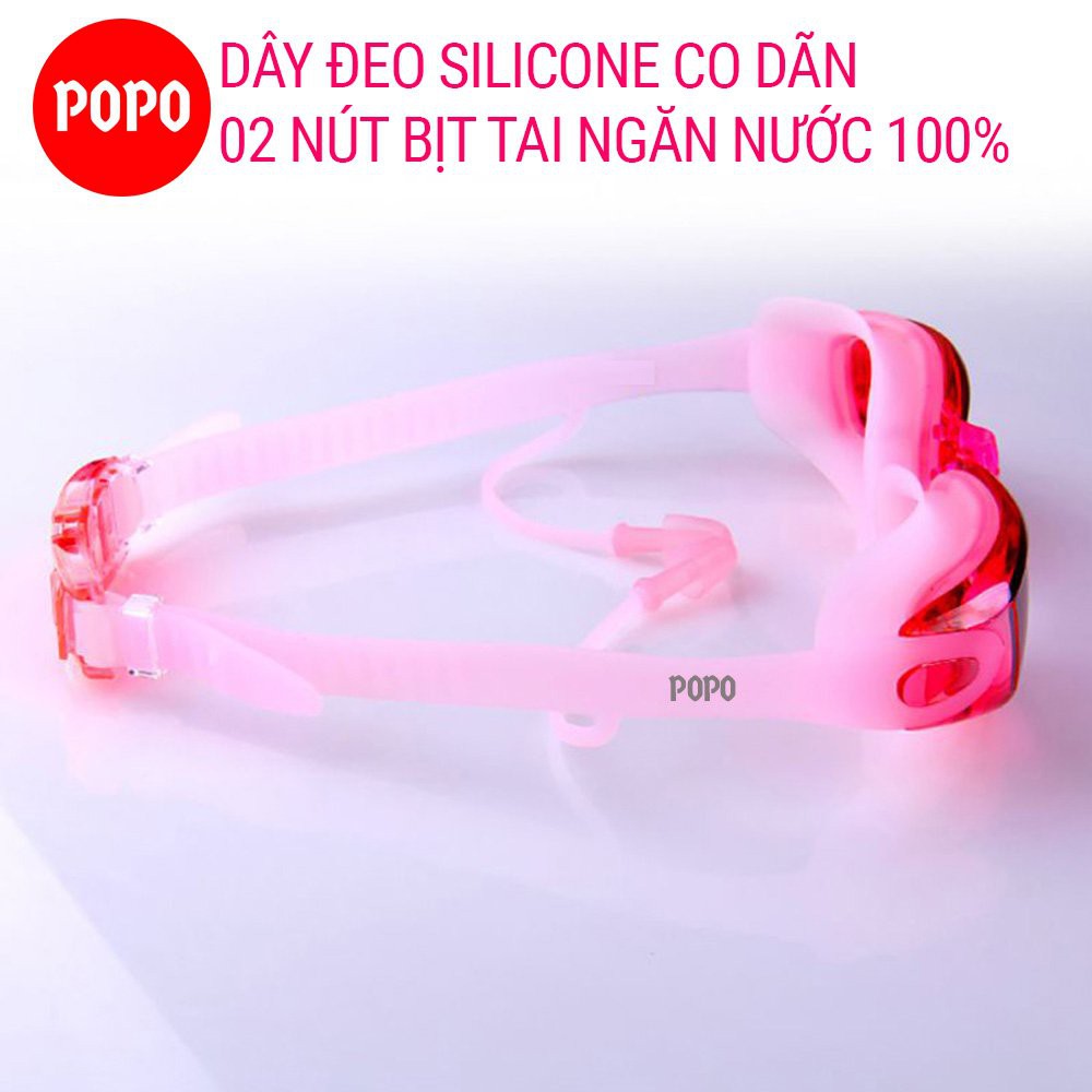 Kính bơi người lớn cho nam nữ, kính bơi tráng gương chống tia UV 1940 gắn bịt tai, hạn chế sương mờ