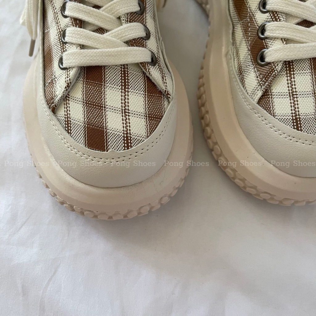 Giày Sneaker PongShoes màu đen, be FULL HỘP Mã 1433