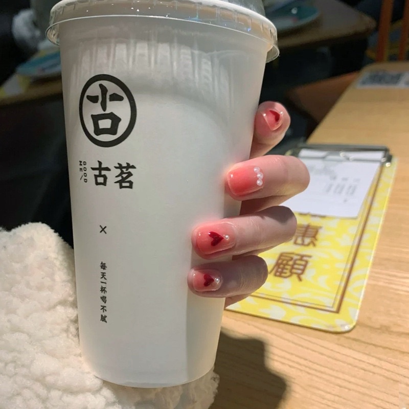 [Hàng mới về]Bộ 24 móng giả form ngắn đính charm xinh xắn