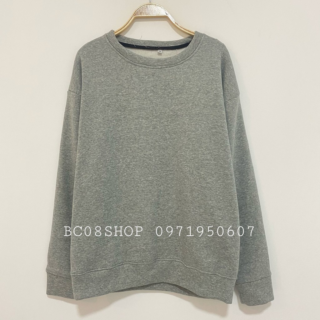 Áo Sweater trơn tay dài Unisex chất vải nỉ cotton nhiều màu có size