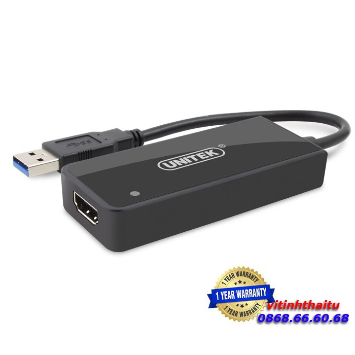 Cáp chuyển đổi USB 3.0 to HDMI Full HD 1080P Unitek Y-3702