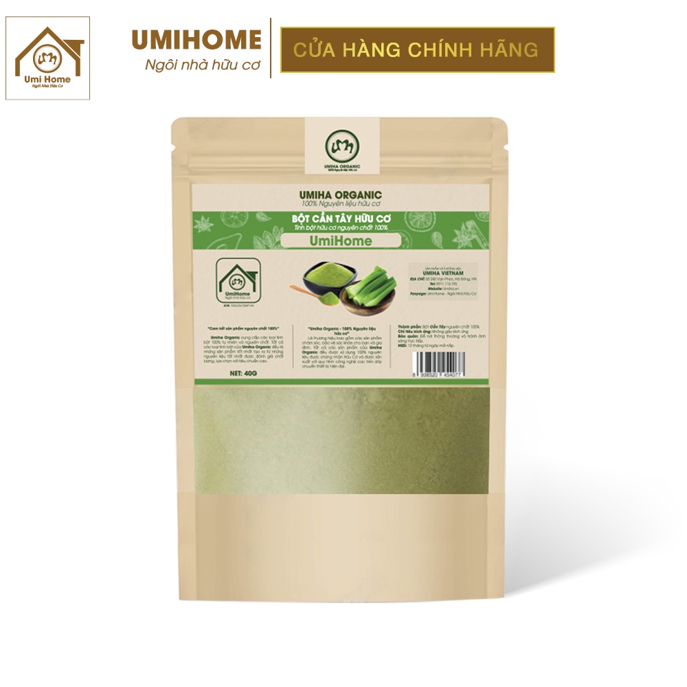 Bột Cần Tây đắp mặt nạ và uống UMIHOME nguyên chất | Celery Powder 100% Organic 135G