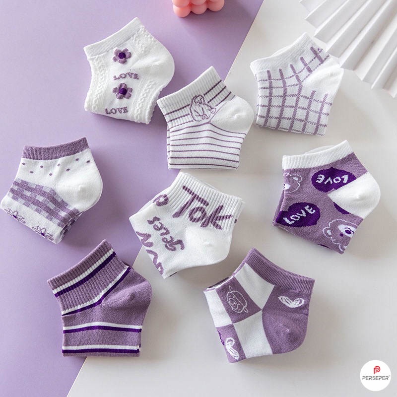 Tất cổ ngắn họa tiết dễ thương, set 5 đôi tất vớ - Cherry Shop