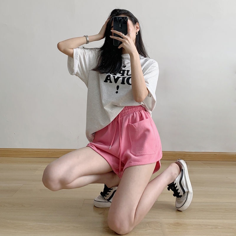 COZOK Quần Short Lưng Cao Ống Rộng Kiểu Hàn Quốc Dễ Phối Đồ