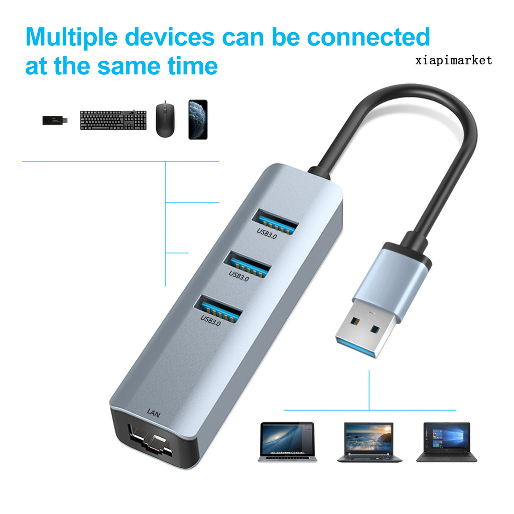 Bộ Chia 3 Cổng Usb 3.0 Hub Sang Rj45 Lan Cho Macbook Mac