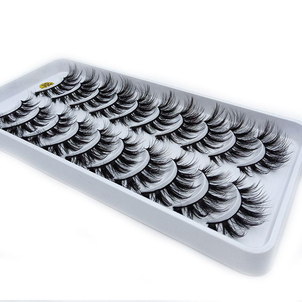 DIACHAVN Set 10 Cặp Lông Mi Giả Nhiều Lớp Hiệu Ứng Trang Điểm 3D SKONHED