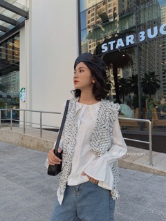 STARROOM Áo gile tweed #699
