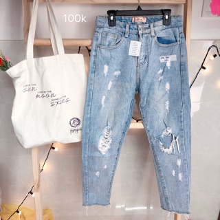 Jeans 2hand lưng cao