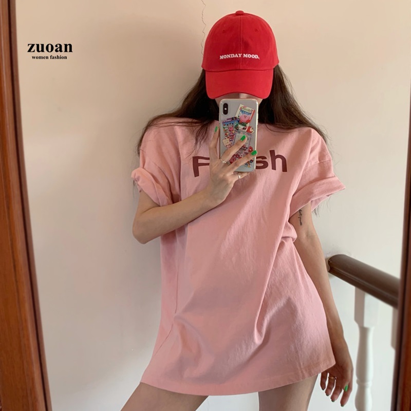 SUXI Áo Thun Nữ Tay Ngắn In Chữ