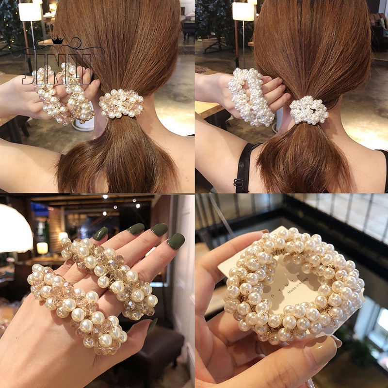 Dây Buộc Tóc Đính Ngọc Trai Nhiều Lớp Xinh Xắn Cho Nữ
