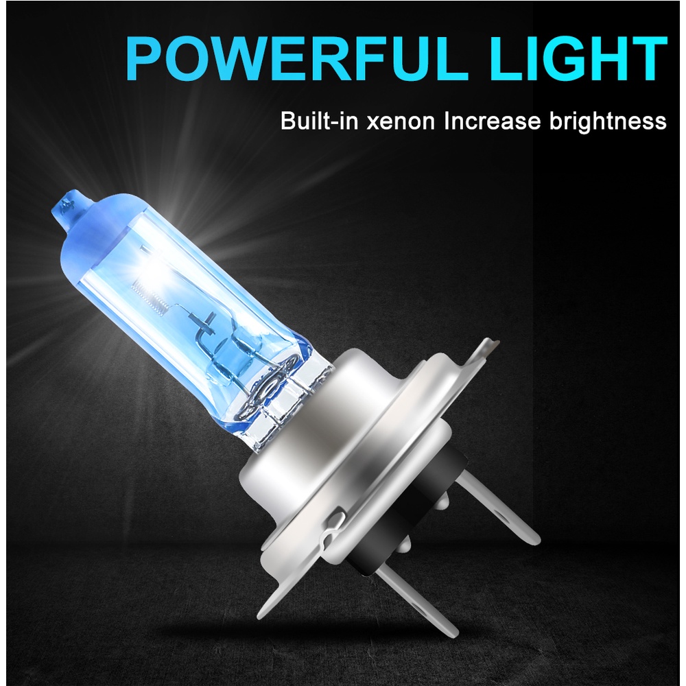 Set 2 Bóng Đèn Halogen H1 H3 H4 H7 H8 H11 9006 55W 12V 5000K Siêu Sáng Dành Cho Mô Tô / Ô Tô