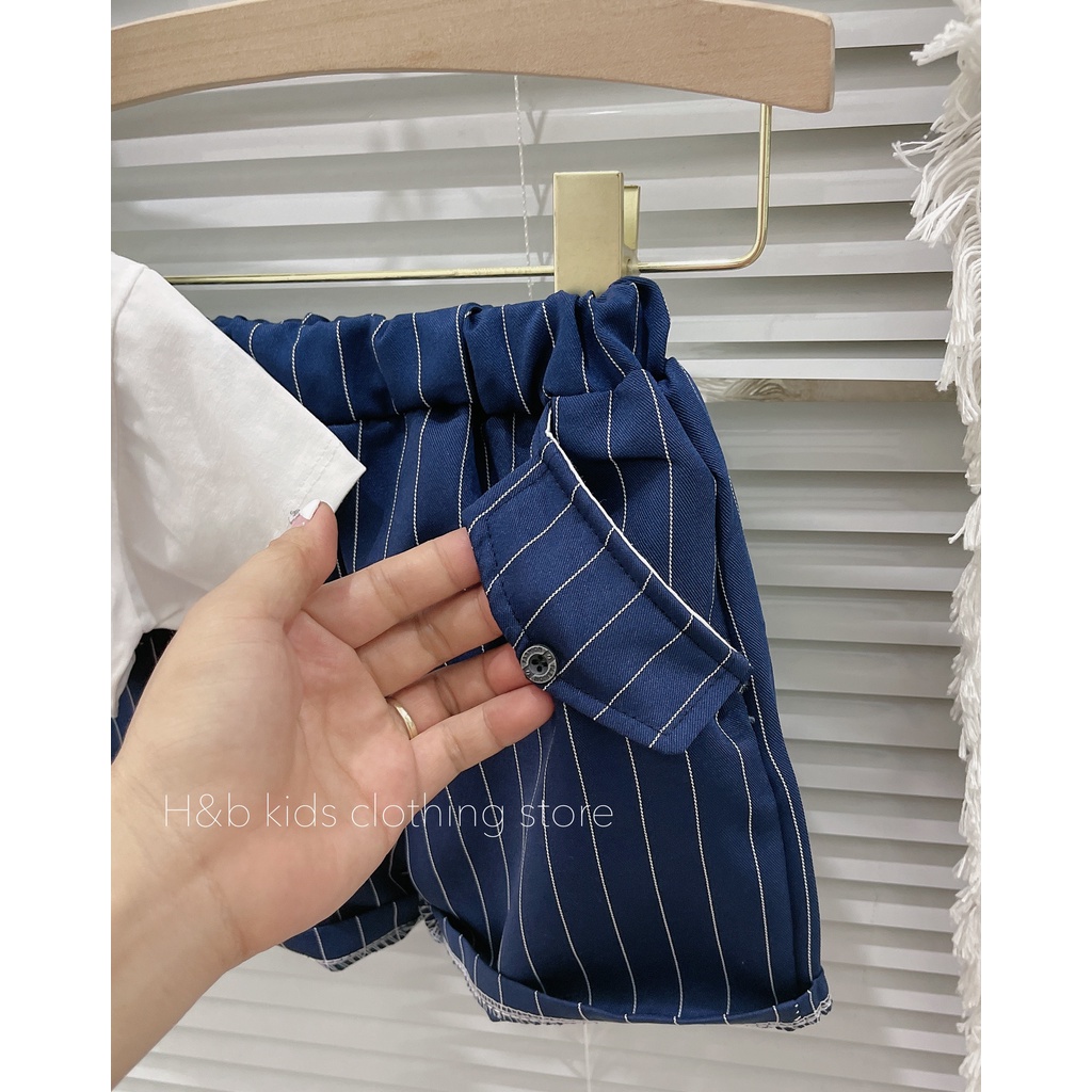 Bộ giả yếm quần sọc bé trai