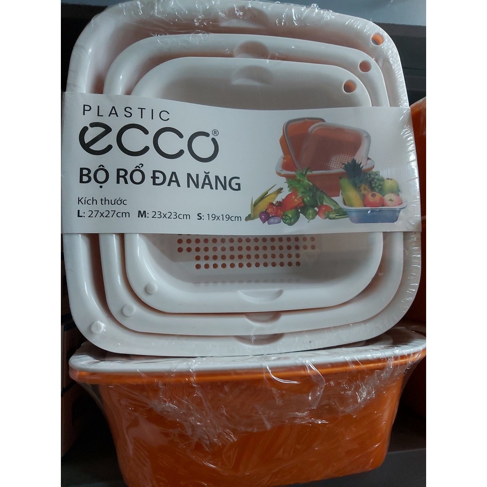 Bộ rổ 6 món kèm chậu nhựa cao cấp đựng dồ ECCO