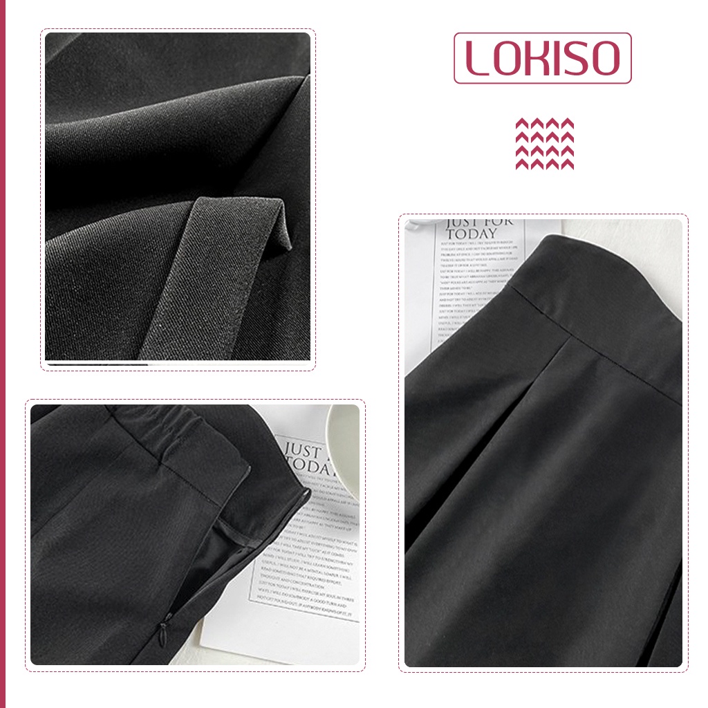 Chân váy xếp ly chữ a dài và ngắn lưng cao công sở bigsize LOKISO CV26