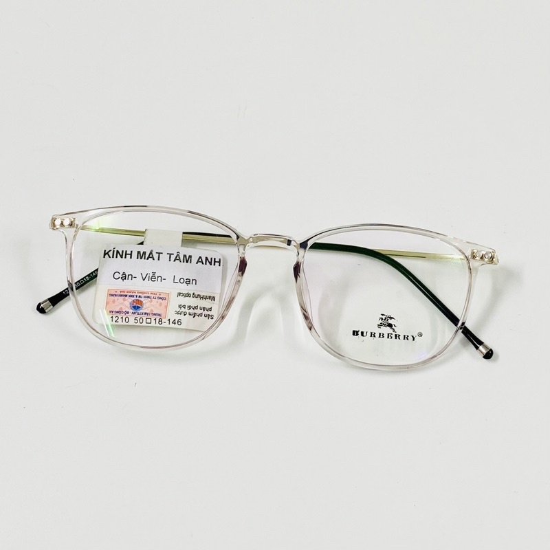 Gọng kính tròn nữ 1210 Glasses Tâm Anh Optical nhựa dẻo càng kim loại mảnh bền chắc dáng tròn đeo chống bui hoặc lắp cận