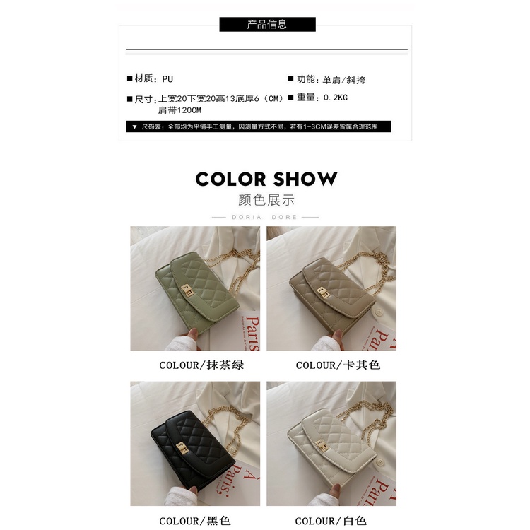 Túi Xách Đeo Chéo Cỡ Nhỏ Phối Dây Xích Đính Đá Thời Trang Nữ Đơn Giản