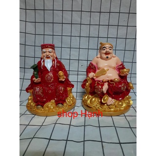 Tượng Ông Địa Thần Tài ngồi thỏi vàng áo đỏ