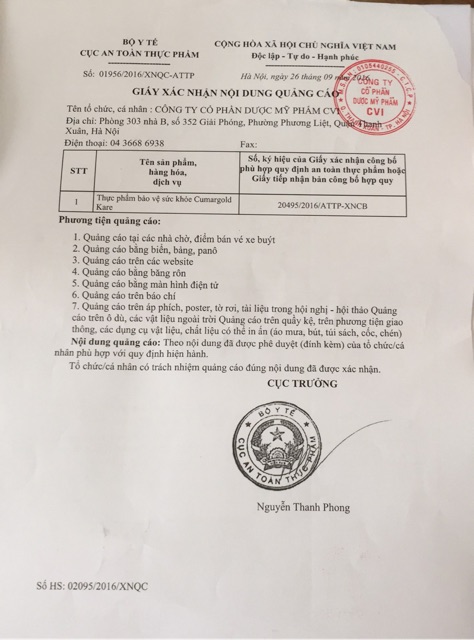 CUMARGOLD new thực phẩm bảo vệ sức khoẻ