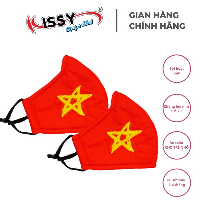 Khẩu trang Kissy cờ đỏ sao vàng - Tự hào Việt Nam - mẫu cho bé, giao chuẩn mẫu và chuẩn size | BigBuy360 - bigbuy360.vn