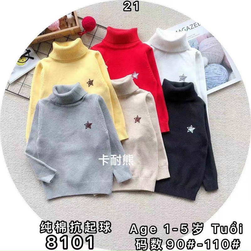Áo len trơn cổ lọ cao cấp size 8-40kg