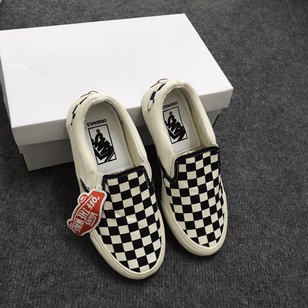 Giày sneaker vans caro slip on lười vài canvas đi học đi chơi nam nữ siêu hot | BigBuy360 - bigbuy360.vn