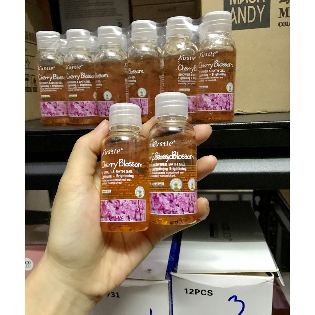 [ SIZE DU LỊCH ] Sữa tắm Kustie Cherry Blossom Chiết Xuất Cánh Hoa Anh Đào Nhật Bản 50ml Chính Hãng Pháp