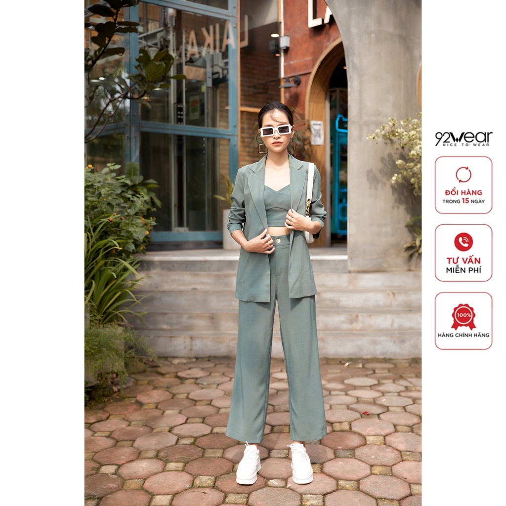 Áo blazer cổ bẻ ve 92WEAR, thiết kế độc đáo, sành điệu VBA2402