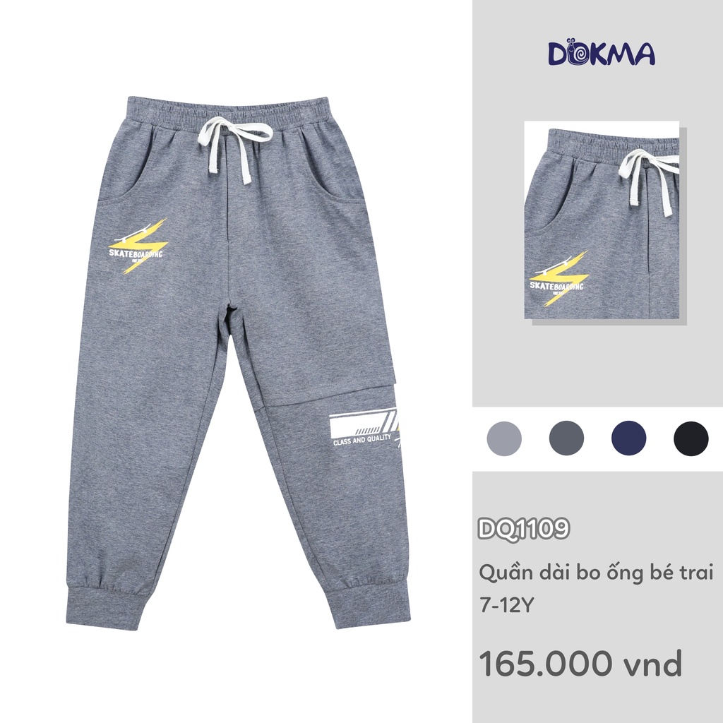 7-12Y Quần dài bo ống bé trai Dokma DQ1109