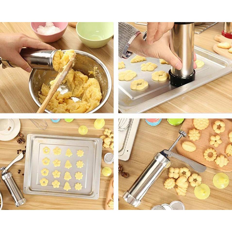 Khuôn bánh quy cookie press inox 20 mặt