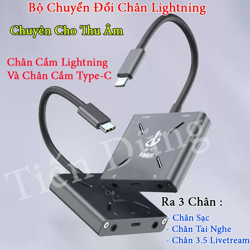 Dây Jack chuyển livestream PK 2 chiều vừa sạc và cắm được tai nghe cho âm thanh Mono chất lượng dễ sử dụng