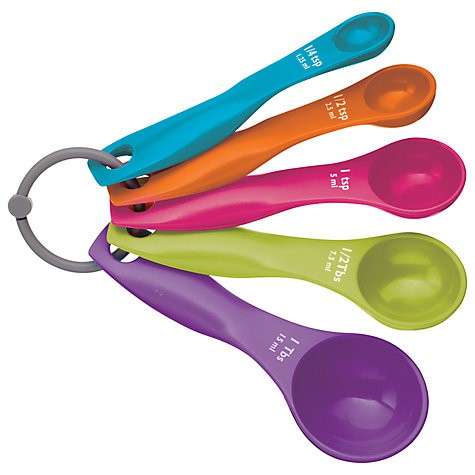 Bộ muỗng đong nhiều màu, thìa đong 5 cái nhiều màu - melamine phíp Measuring Spoons