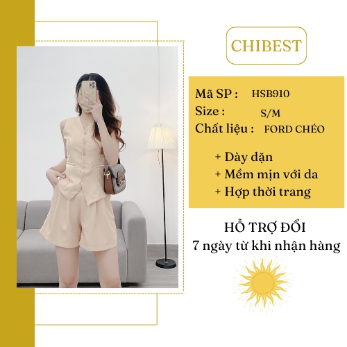 Set short áo vest sát nách túi mổ CHIBEST HSB910
