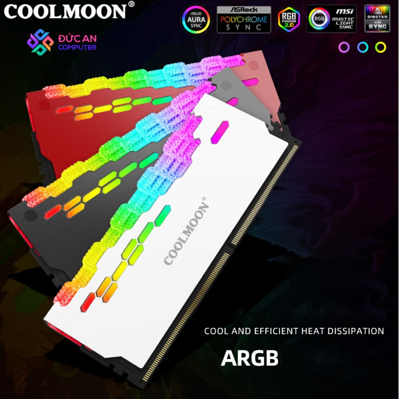 Tản Nhiệt Ram Led RGB Coolmoon RA-2 Diamond