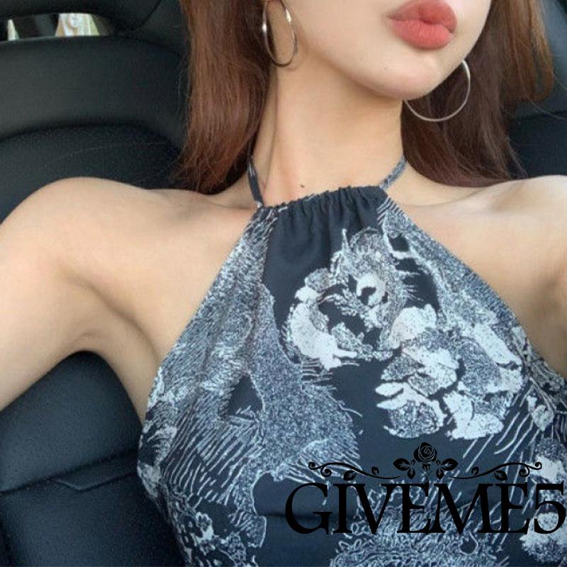 Áo Croptop Không Tay In Họa Tiết Thời Trang Mùa Hè Dành Cho Nữ