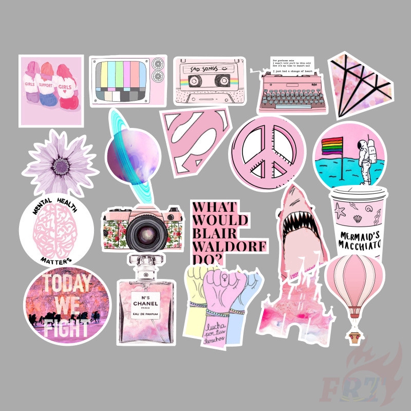 ❉ Ins - Fashion VSCO Romantic Pink Girls Series 01 Stickers ❉ 50Pcs/Set Mixed DIY Luggage Laptop Skateboard Doodle Decals Stickers