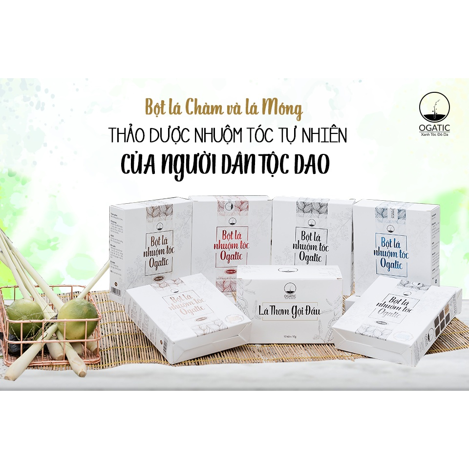 Bột Lá Nhuộm Tóc Ogatic 100% thiên nhiên các màu