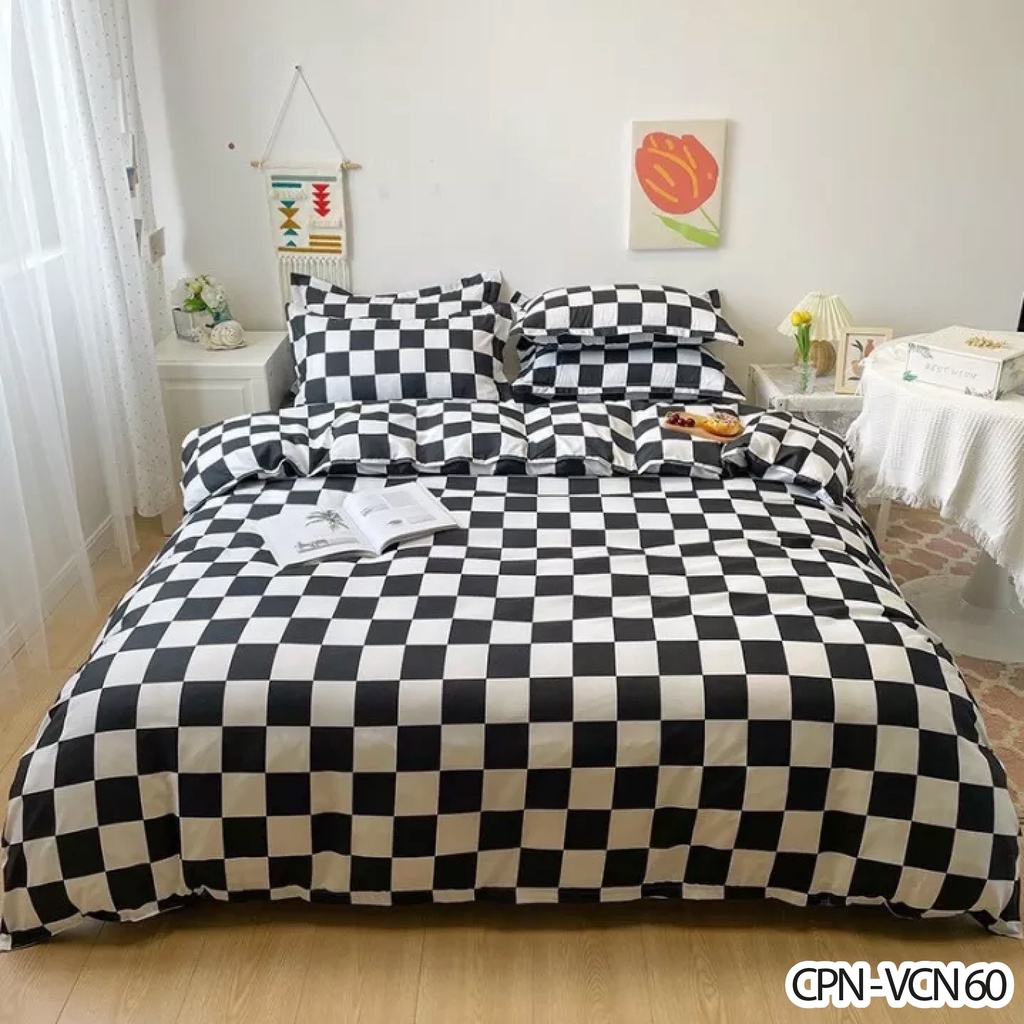 Trọn Bộ Chăn Phao 5 Món Ga Gối Cotton Poly Loại 1 Chăn Bông Như Hình - Hàng Nhập [Loại Bông Dày]