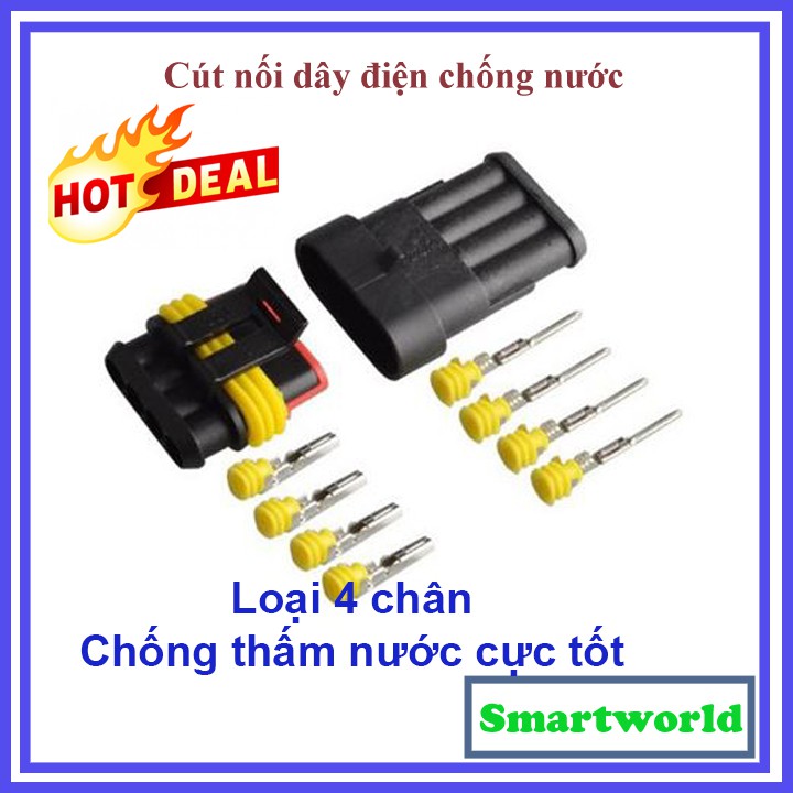 5 Cút nối đầu nối dây điện jack hai 1,2,3,4,5,6 chân chống nước dùng cho xe máy, xe hơi,ô tô