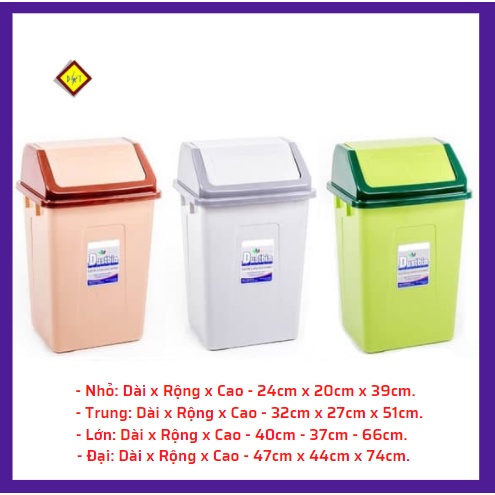 Thùng rác nắp lật Duy Tân đủ các SIZE NHỎ - TRUNG - LỚN - ĐẠI, CAM KẾT CHẤT LƯỢNG