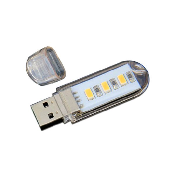 Thanh Đèn LED Mini Gồm 3 Bóng Sáng Trắng Cổng Cắm USB Thích Hợp Để Bàn Học Làm Đèn Ngủ Đèn Học Đèn Làm Việc Máy Tính