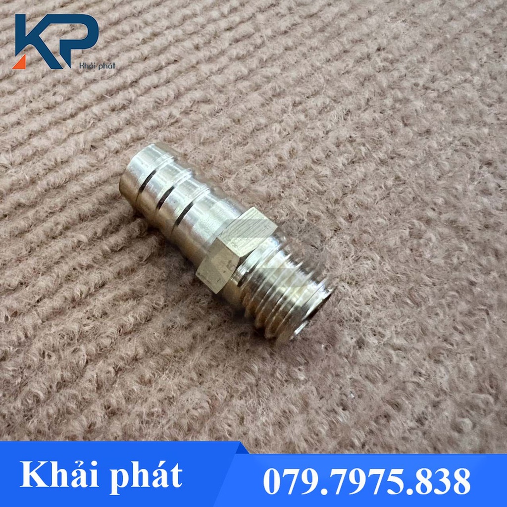Nối thau ren ngoài đuôi chuột khuôn nước đồng,thau- 1 đầu chuột 1 đầu ren
