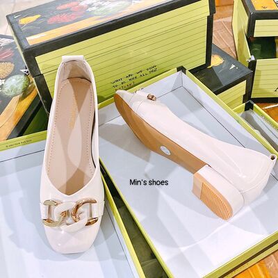 Min's Shoes - Giày Cao Gót 2p Nơ Xích Da Mềm CC01-VN03